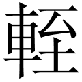 輊